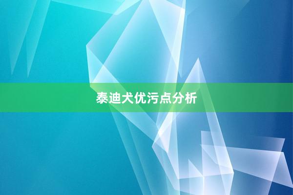 泰迪犬优污点分析